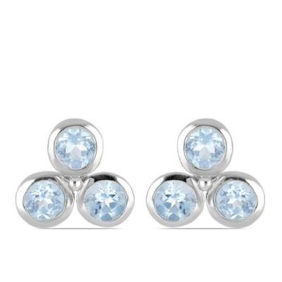 BUY STERLING SILVER REAL BLACK SAPPHIRE GEMSTONE EARRINGS